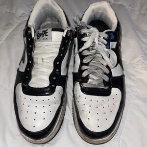 Authentic Vintage Black and White Bapes A Bathing Ape - Sz 8.5